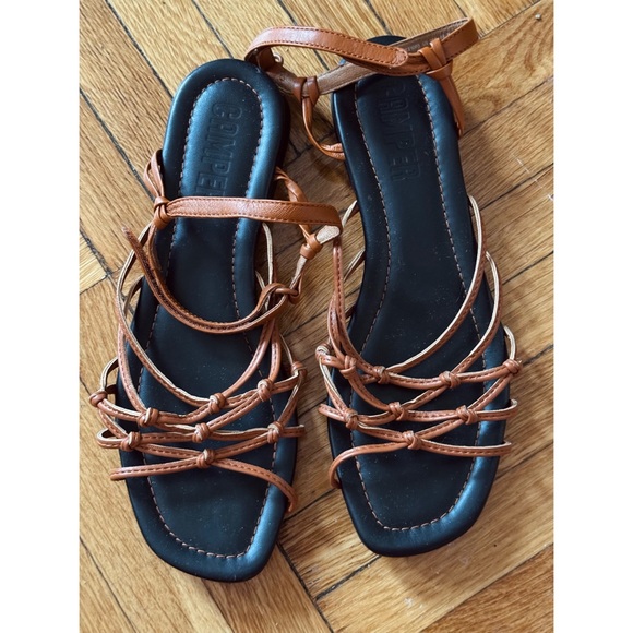 Camper Brown Leather Strappy Sandals - Picture 4 of 6